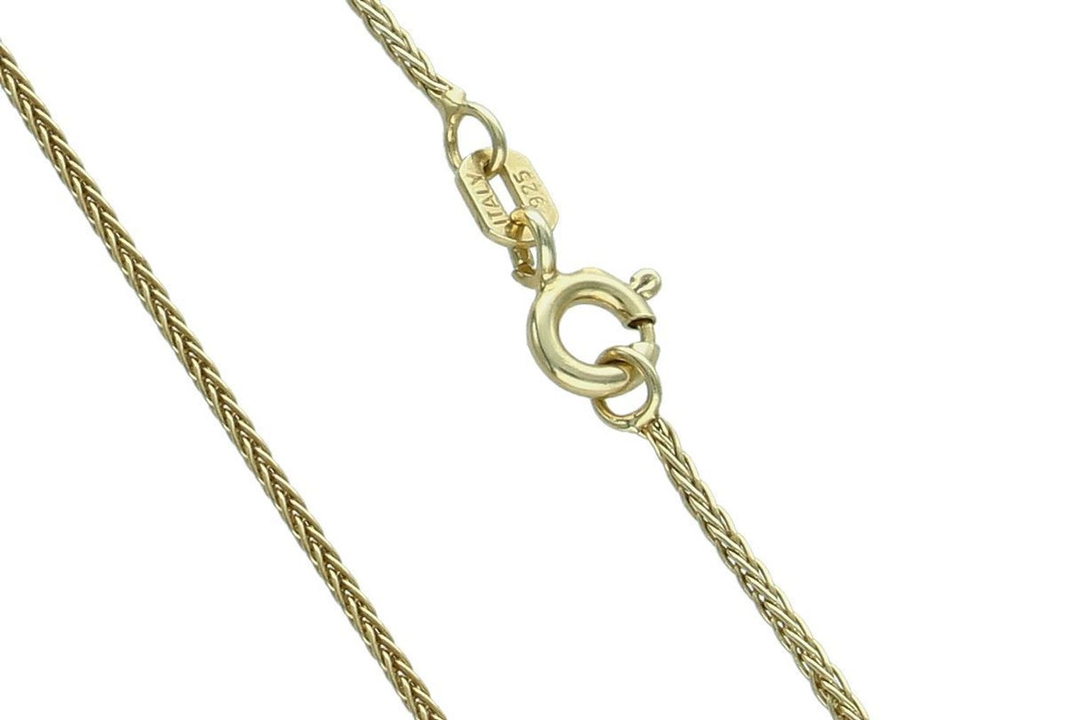 Łańcuszek damski srebrny pozłacany 702799 o splocie lisi ogon. Próba 925, długość 40 cm, waga 1,80 g. Klasyczna biżuteria z zapięciem na karabińczyk – idealna na prezent.11.jpg