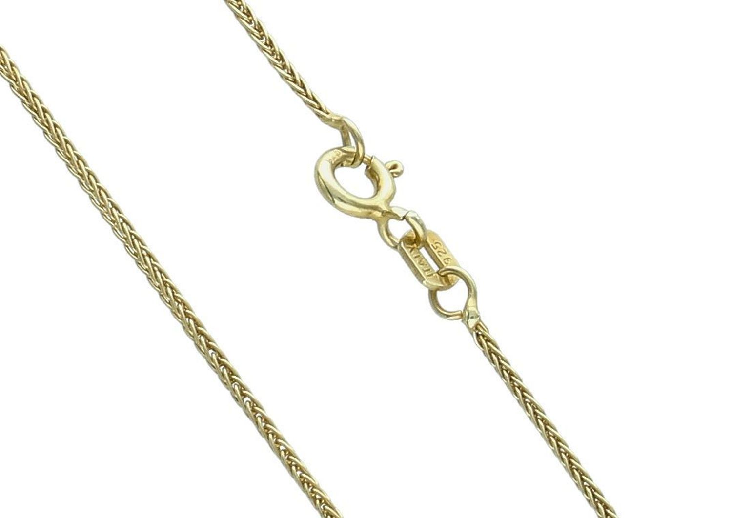 Srebrny pozłacany łańcuszek damski 702812 o splocie typu lisi ogon. Próba 925, długość 42 cm, zapięcie na karabińczyk. Klasyczna i elegancka biżuteria dla kobiet.1.jpg