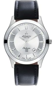 Elegancki damski zegarek Atlantic Seahunter 71360.41.21 z mechanizmem kwarcowym, srebrną kopertą, szafirowym szkłem i skórzanym paskiem. Wodoszczelność 100m.1.jpg