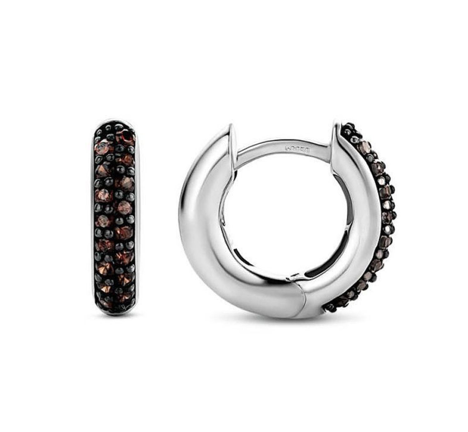 Srebrne kolczyki TI SENTO MILANO Koło brązowa cyrkonia 7210TB. Srebrne kolczyki damskie koła wydają się być jednym z najbardziej uniwersalnych.-001.jpg