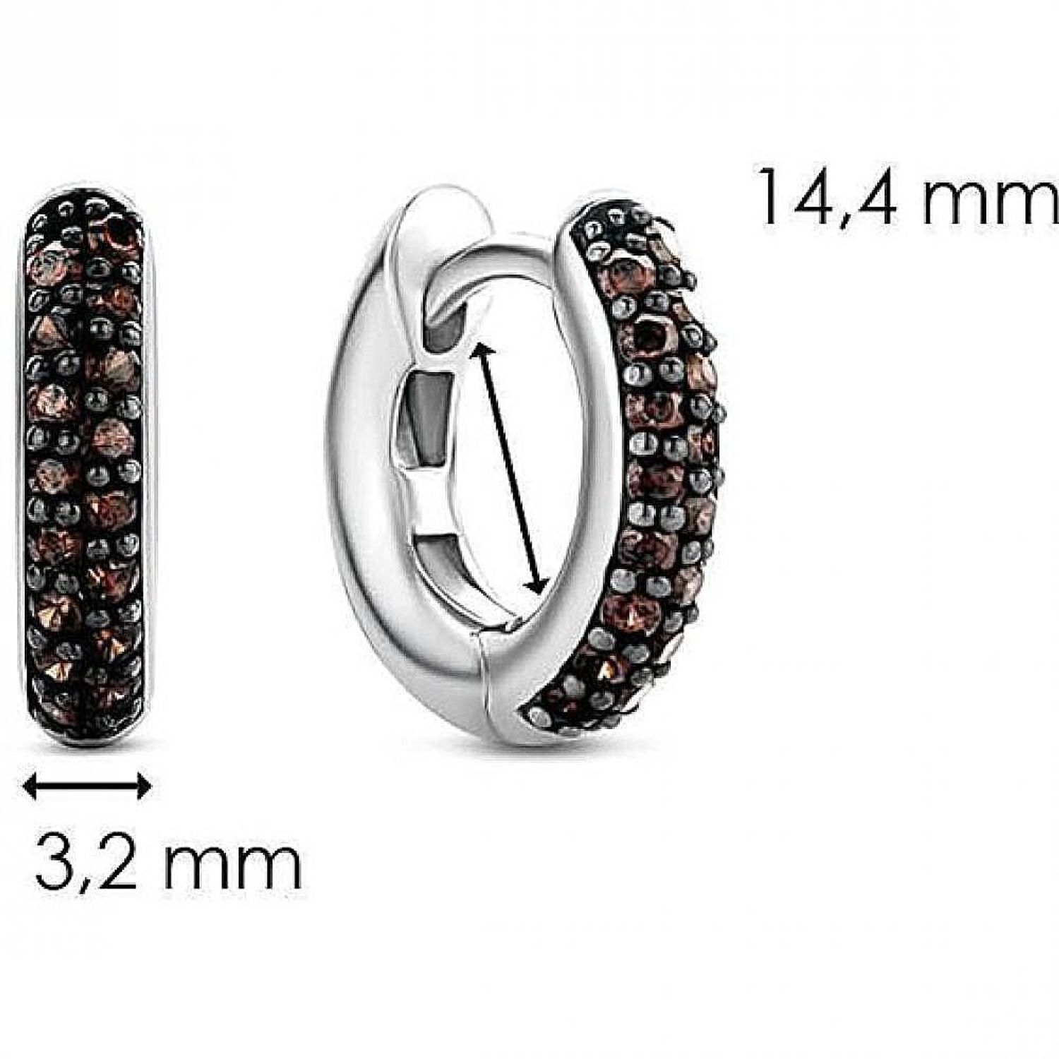 Srebrne kolczyki TI SENTO MILANO Koło brązowa cyrkonia 7210TB. Srebrne kolczyki damskie koła wydają się być jednym z najbardziej uniwersalnych.-001.jpg