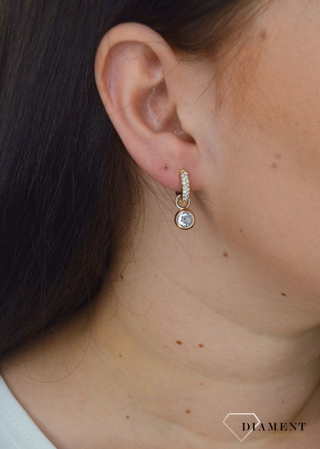 Srebrne kolczyki pozłacane TI SENTO MILANO złote kółka 7210ZY. Srebrne kolczyki damskie małe kółka  (2).jpg