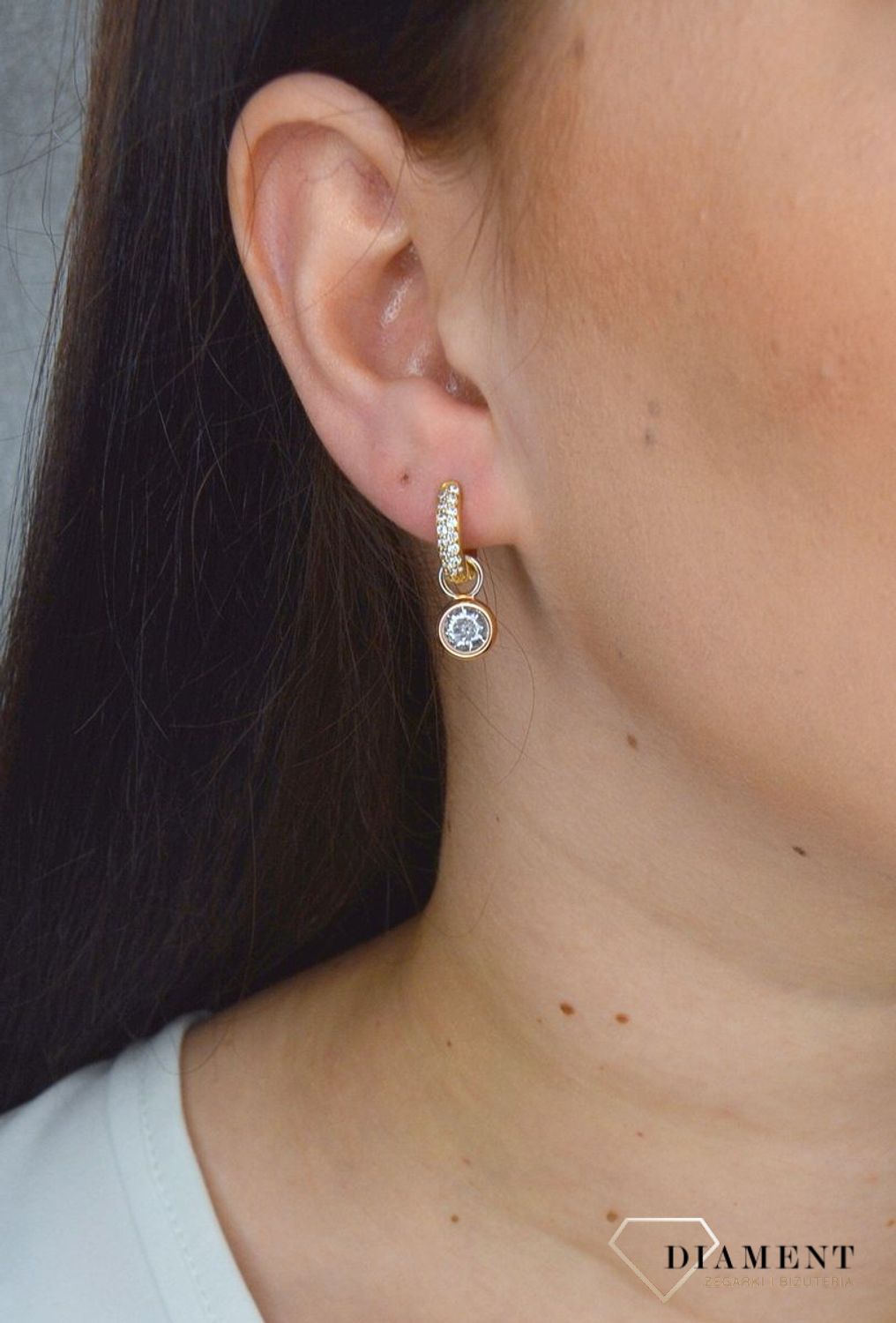 Srebrne kolczyki pozłacane TI SENTO MILANO złote kółka 7210ZY. Srebrne kolczyki damskie małe kółka  (2).jpg