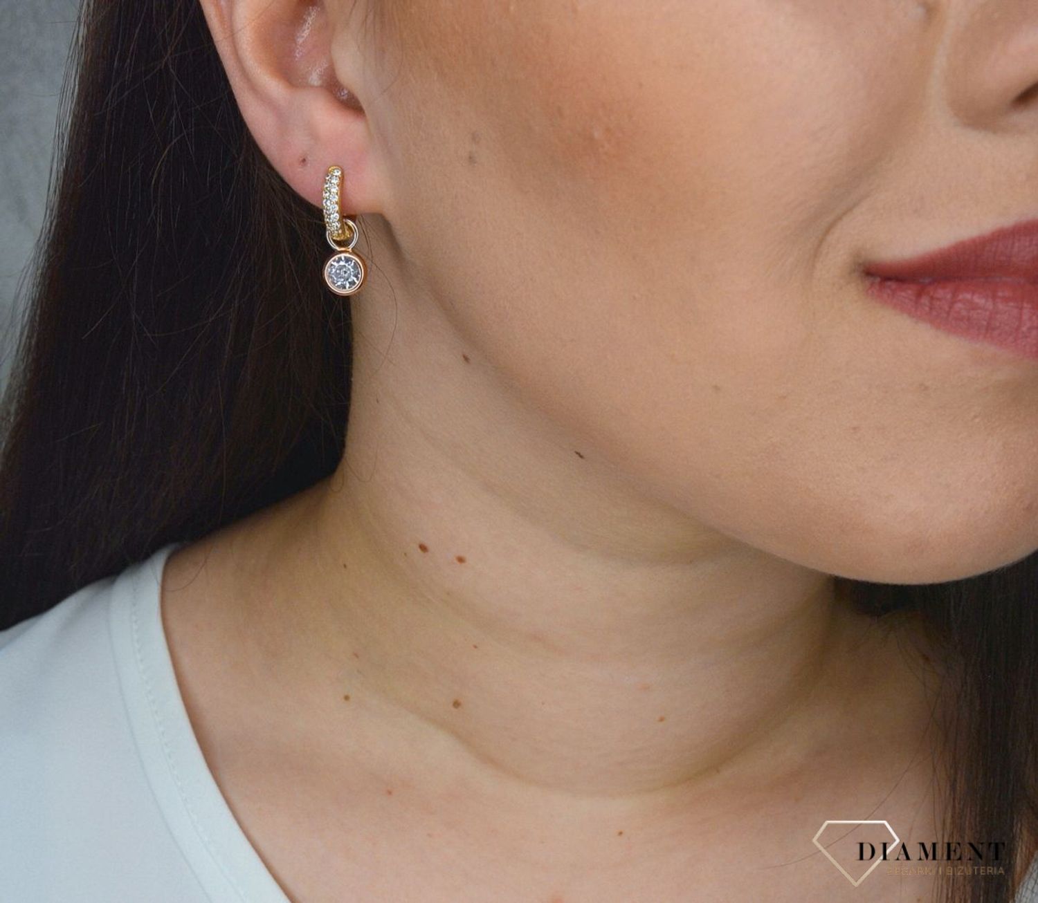 Srebrne kolczyki pozłacane TI SENTO MILANO złote kółka 7210ZY. Srebrne kolczyki damskie małe kółka  (2).jpg