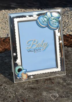 Wyjątkowa ramka na zdjęcie z motywem bucików oraz smoczka w kolorze niebieskim. Piękna i niezapomniana pamiątka z okazji narodzin, chrztu, roczku, kolejnych urodzin (2).JPG