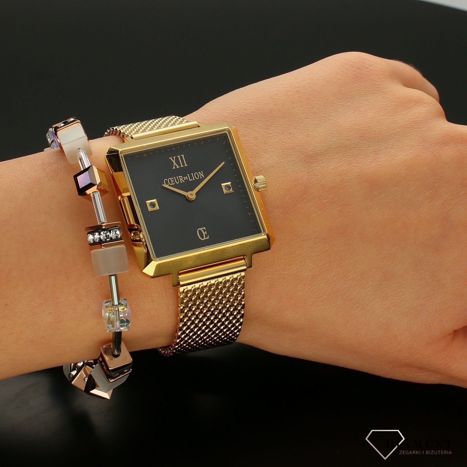 Zegarek damski Swarovski na bransolecie Coeur de Lion 'Ocean w kwadracie' 7622701641.jpg