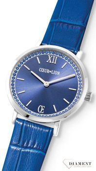 Zegarek damski na niebieskim pasku Coeur de Lion 7650710707. Piękny zegarek ozdobiony kryształami Swarovskiego. Zegarek z niebieskim paskiem z wzorem aligatora. Piękne uzupełnienie każdej damskiej stylizacji. Ze2.jpg