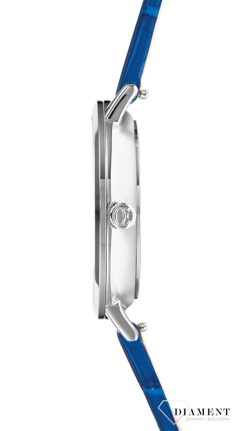 Zegarek damski na niebieskim pasku Coeur de Lion 7650710707. Piękny zegarek ozdobiony kryształami Swarovskiego. Zegarek z niebieskim paskiem z wzorem aligatora. Piękne uzupełnienie każdej damskiej stylizacji. Ze.jpg