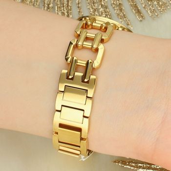 Luksusowy złoty zegarek Mother-of-Pearl Statement z tarczą z masy perłowej, kryształami i japońskim mechanizmem kwarcowym. Biżuteryjny design na wyjątkowe chwile.3.jpg