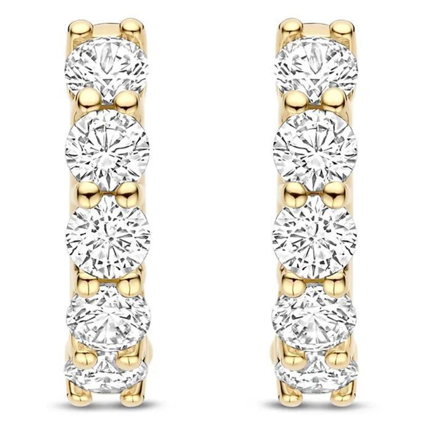 Kolczyki damskie TI SENTO – srebro rodowane 925, częściowo złocone 18K, zdobione cyrkoniami. Hipoalergiczne, eleganckie i subtelne, idealne solo lub w zestawie z innymi 1.jpg