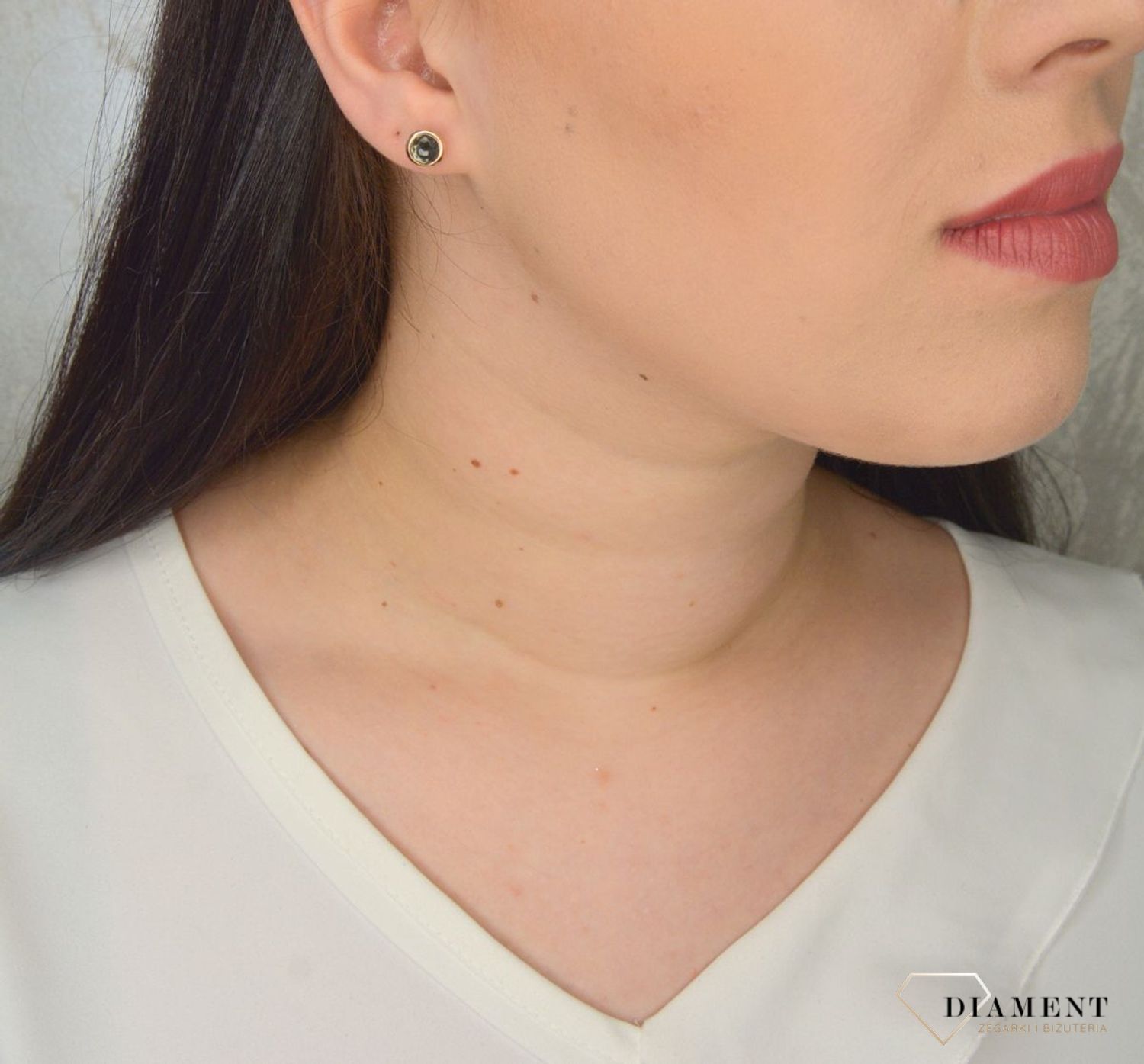 Kolczyki srebrne wkrętki z różowym złotem Ti Sento 7748GB. Kolczyki srebrne na wkrętki pokryte różowym złotem Ti Sento wykonane ze srebra rodowanego próba 925. Szerokość kolczyków wynosi 8 mm.JPG