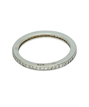 Srebrny pierścionek obrączka z cyrkoniami 925 – delikatny i kobiecy  Rozmiar 12 cyrkonie..jpg