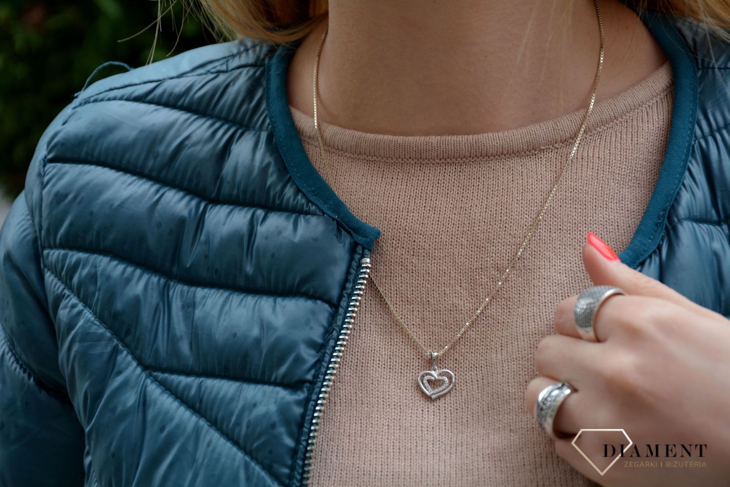 Zawieszka srebrna serce z cyrkonią. Srebrne Zawieszki Damskie w Sklepie z Biżuterią zegarki-diament.pl.Piękne i Eleganckie Zawieszki dla Kobiet .Prawdziwe Srebro  ➤Zapraszamy!.jpg