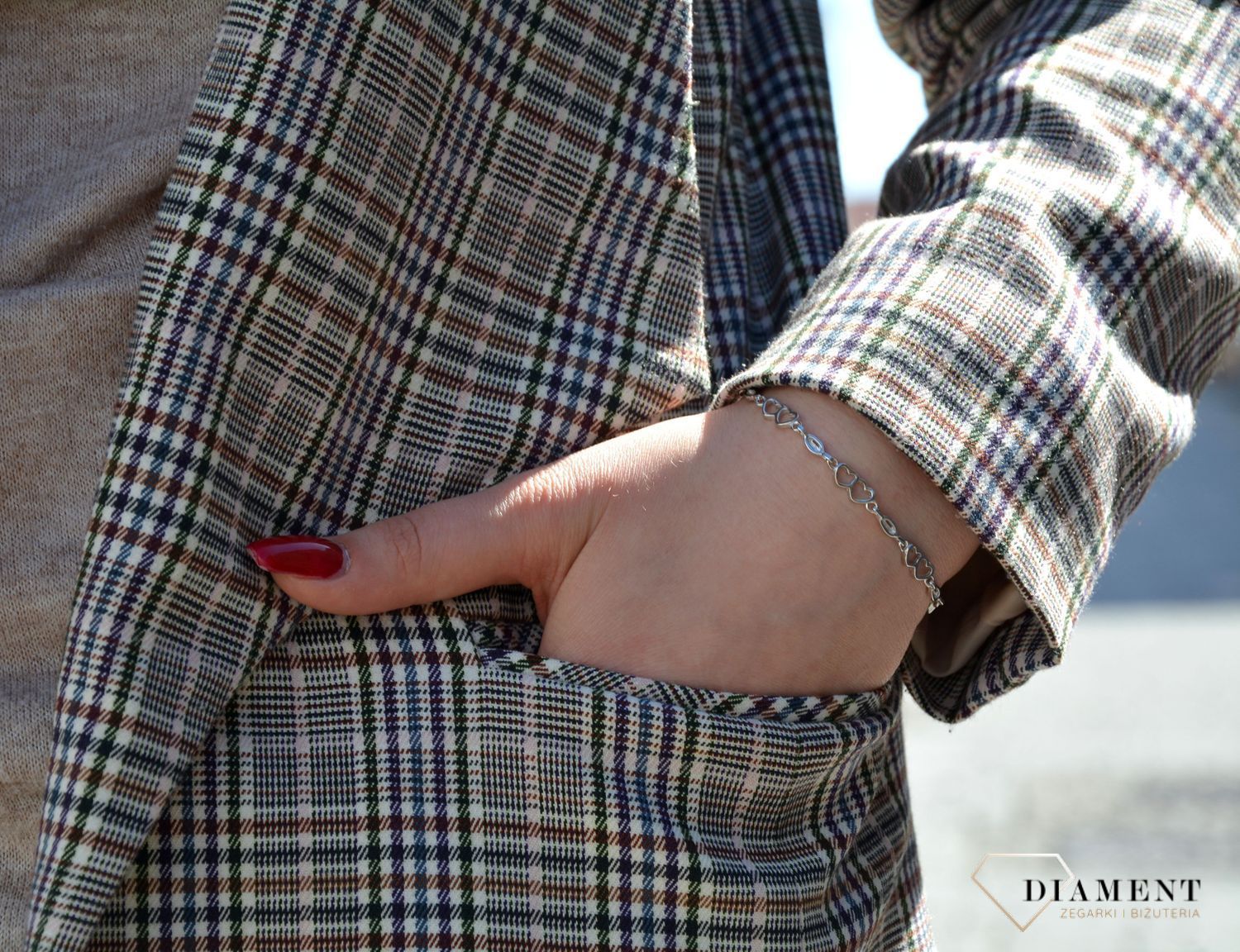 Bransoletka srebrna damska  serce ✓Biżuteria modna ✓Biżuteria srebrna w Sklepie z Biżuterią zegarki-diament.pl✓Piękna i Elegancka Bransoletka dla Kobiet✓Prawdziwe Srebro✓Darmowa wysyłka✓Przezent na walentynki.jpg