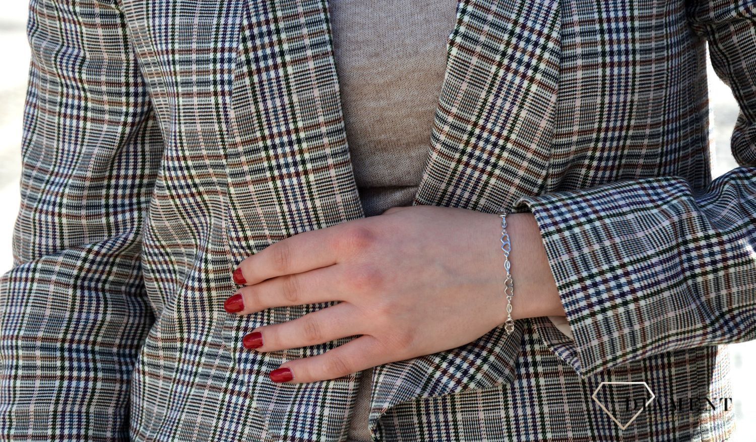 Bransoletka srebrna damska  serce ✓Biżuteria modna ✓Biżuteria srebrna w Sklepie z Biżuterią zegarki-diament.pl✓Piękna i Elegancka Bransoletka dla Kobiet✓Prawdziwe Srebro✓Darmowa wysyłka✓Przezent na walentynki.jpg