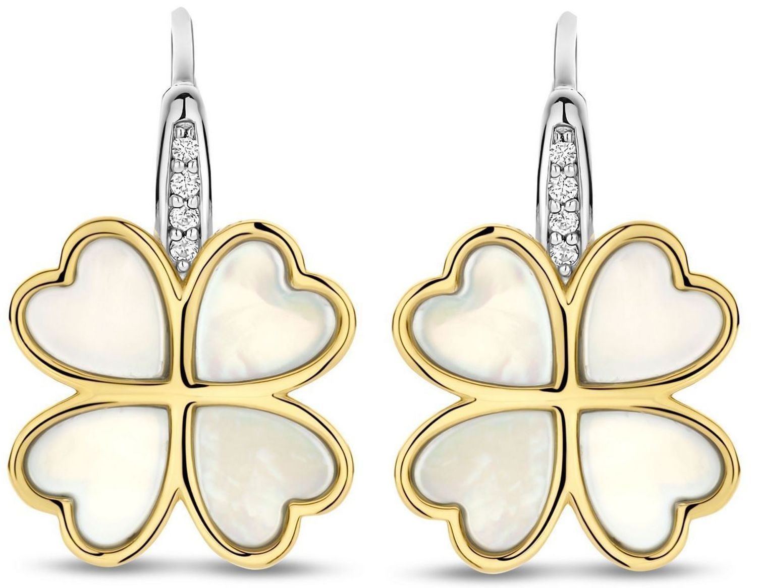 Kolczyki srebrne koniczynki TI SENTO 78005MW Kolczyki TI SENTO 78005MW to elegancka biżuteria wykonana z wysokiej jakości srebra próby 925, częściowo pokrytego żółtym złotem. Ich design opiera 1.jpg