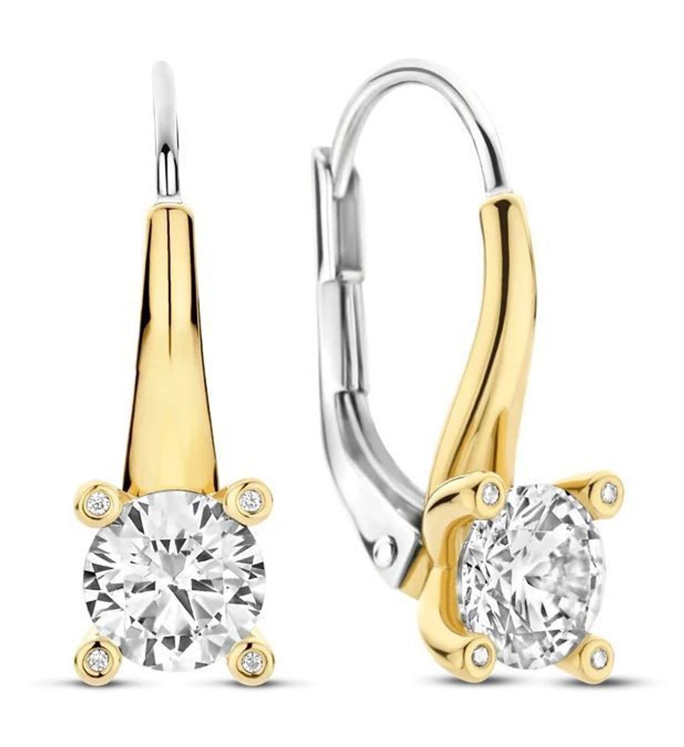 Kolczyki damskie TI SENTO 78009ZY – srebro 925 pozłacane, wiszące, zdobione dużą cyrkonią. Eleganckie i efektowne, idealne do codziennych stylizacji i na 1.jpg