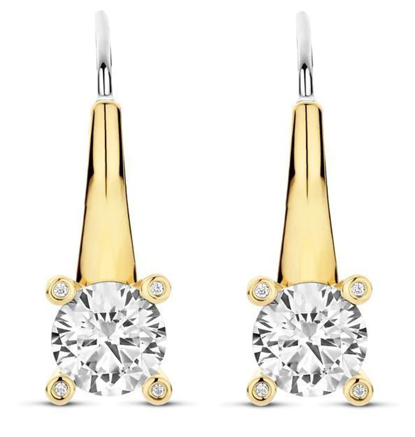 Kolczyki damskie TI SENTO 78009ZY – srebro 925 pozłacane, wiszące, zdobione dużą cyrkonią. Eleganckie i efektowne, idealne do codziennych stylizacji i na 1.jpg