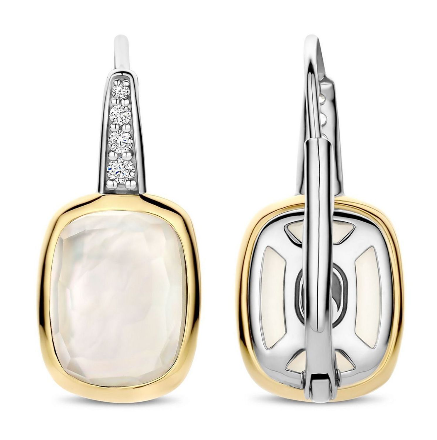 Kolczyki damskie TI SENTO – srebro rodowane 925, częściowo złocone 18K i zdobione cyrkoniami. Hipoalergiczne, eleganckie i efektowne, idealne do codziennych stylizacji 3.jpg