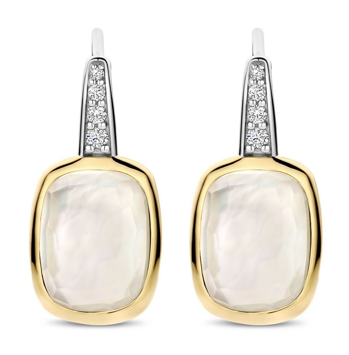 Kolczyki damskie TI SENTO – srebro rodowane 925, częściowo złocone 18K i zdobione cyrkoniami. Hipoalergiczne, eleganckie i efektowne, idealne do codziennych stylizacji 3.jpg