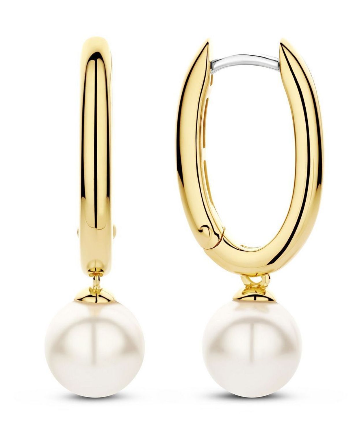 Kolczyki damskie TI SENTO 78043YP – srebro rodowane 925, częściowo złocone 18K i zdobione perłami. Eleganckie, uniwersalne i efektowne, idealne do codziennych stylizacji, do biura 3.jpg