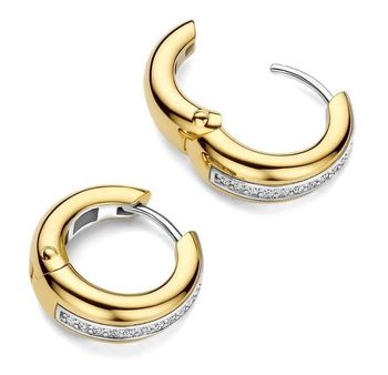Warstwowe kolczyki cyrkoniowe srebro 925 pozłacane 18K Ti Sento– Circle & Cross-Over 16 mm (4).jpg
