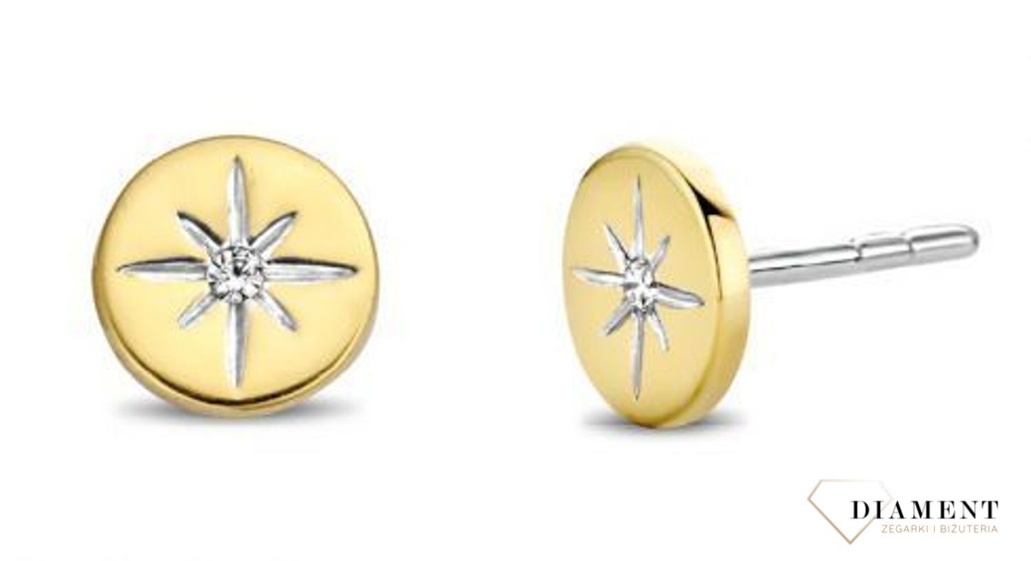 Srebrne kolczyki przy uchu Ti Sento pozłacane 7822ZY (1).jpg