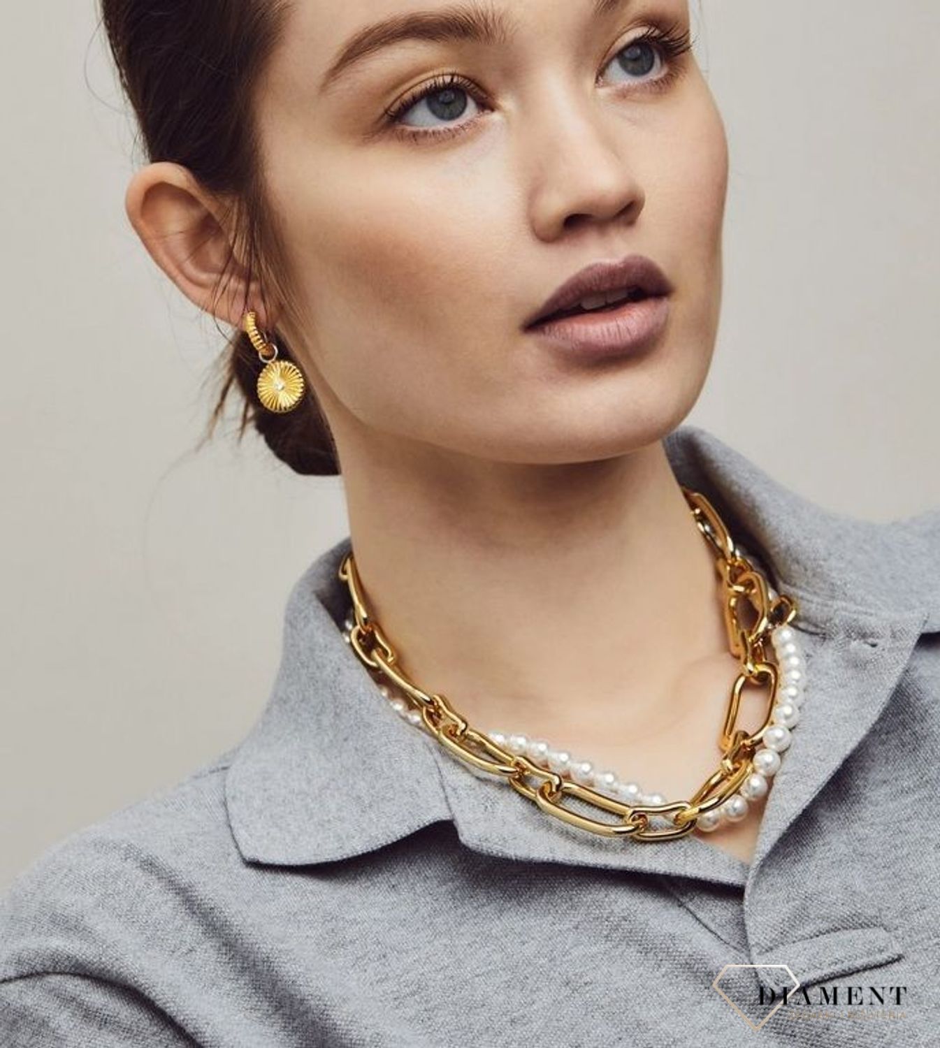 Srebrne kolczyki TI SENTO koła z pozłacaną częścią 7839SY (2).jpg