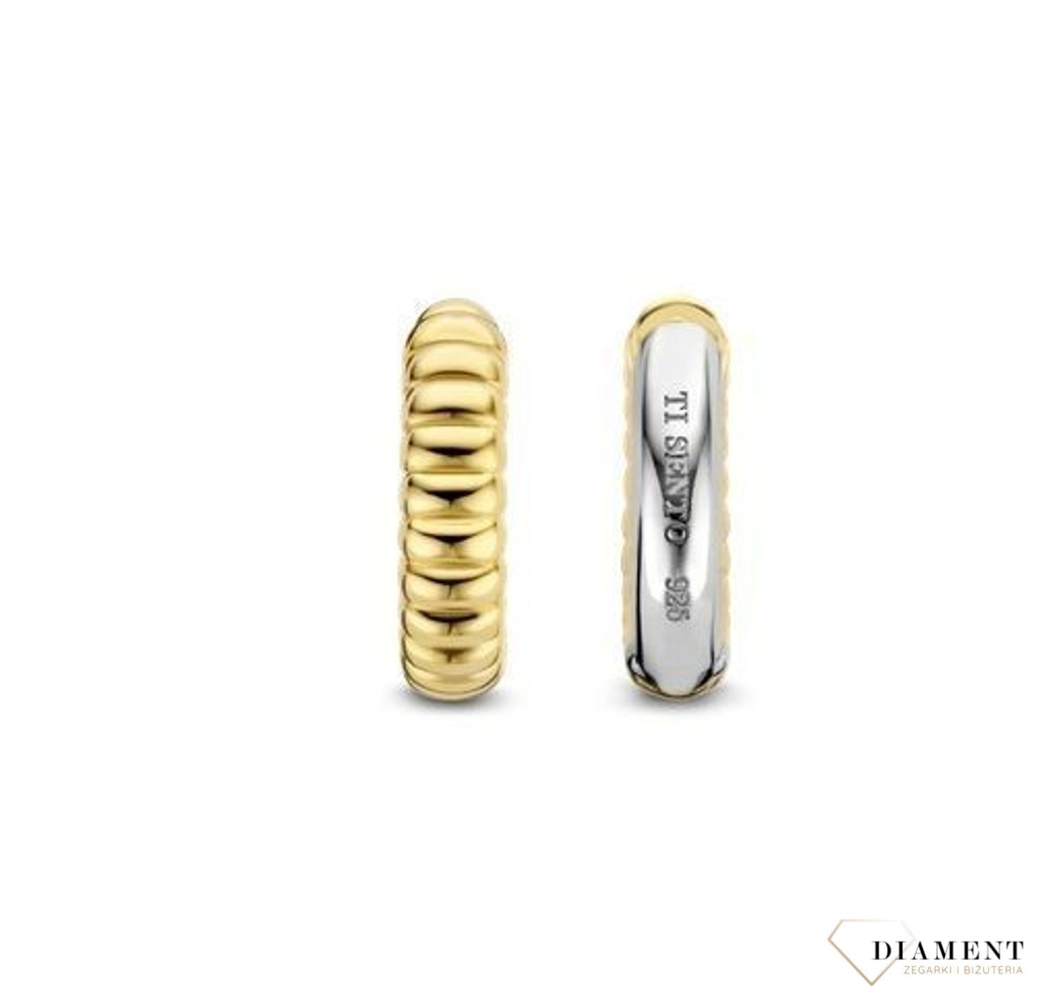 Srebrne kolczyki TI SENTO koła z pozłacaną częścią 7839SY (2).jpg