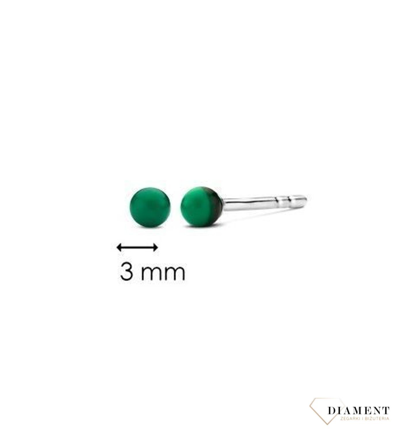 Srebrne kolczyki TI SENTO drobne malachity 7841MA. Kolczyki srebrne na wkrętki Ti Sento wykonane ze srebra najwyższej próby 925 (3).jpg
