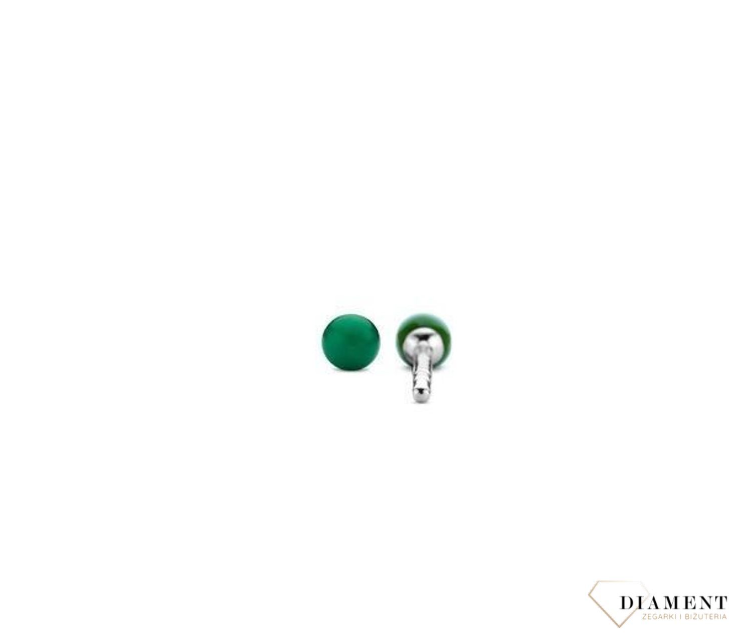 Srebrne kolczyki TI SENTO drobne malachity 7841MA. Kolczyki srebrne na wkrętki Ti Sento wykonane ze srebra najwyższej próby 925 (3).jpg