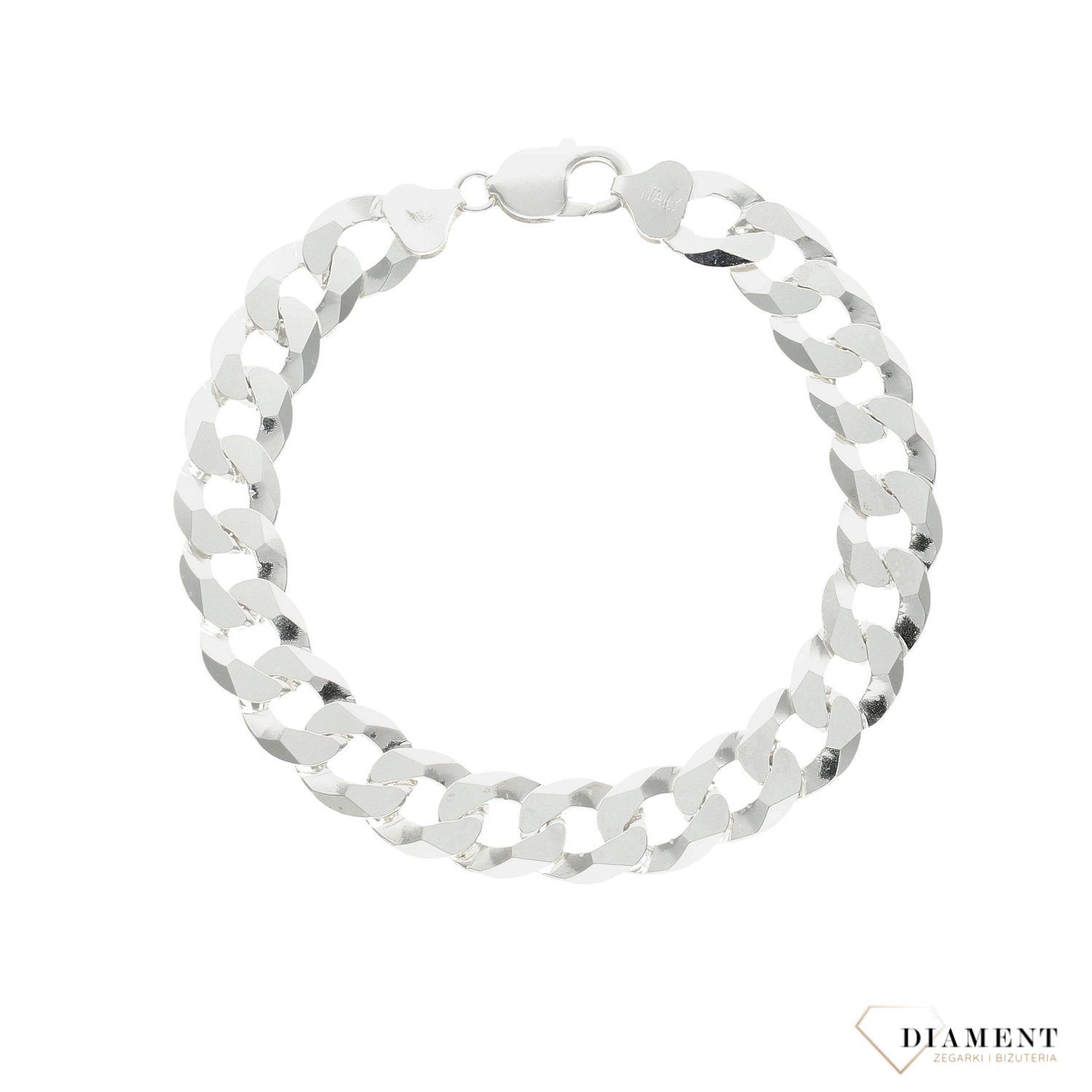 Srebrna bransoletka o grubych oczkach w splocie pancerka. Klasyczna srebrna bransoletka wykonana z wysokiej jakości srebra 925..jpg