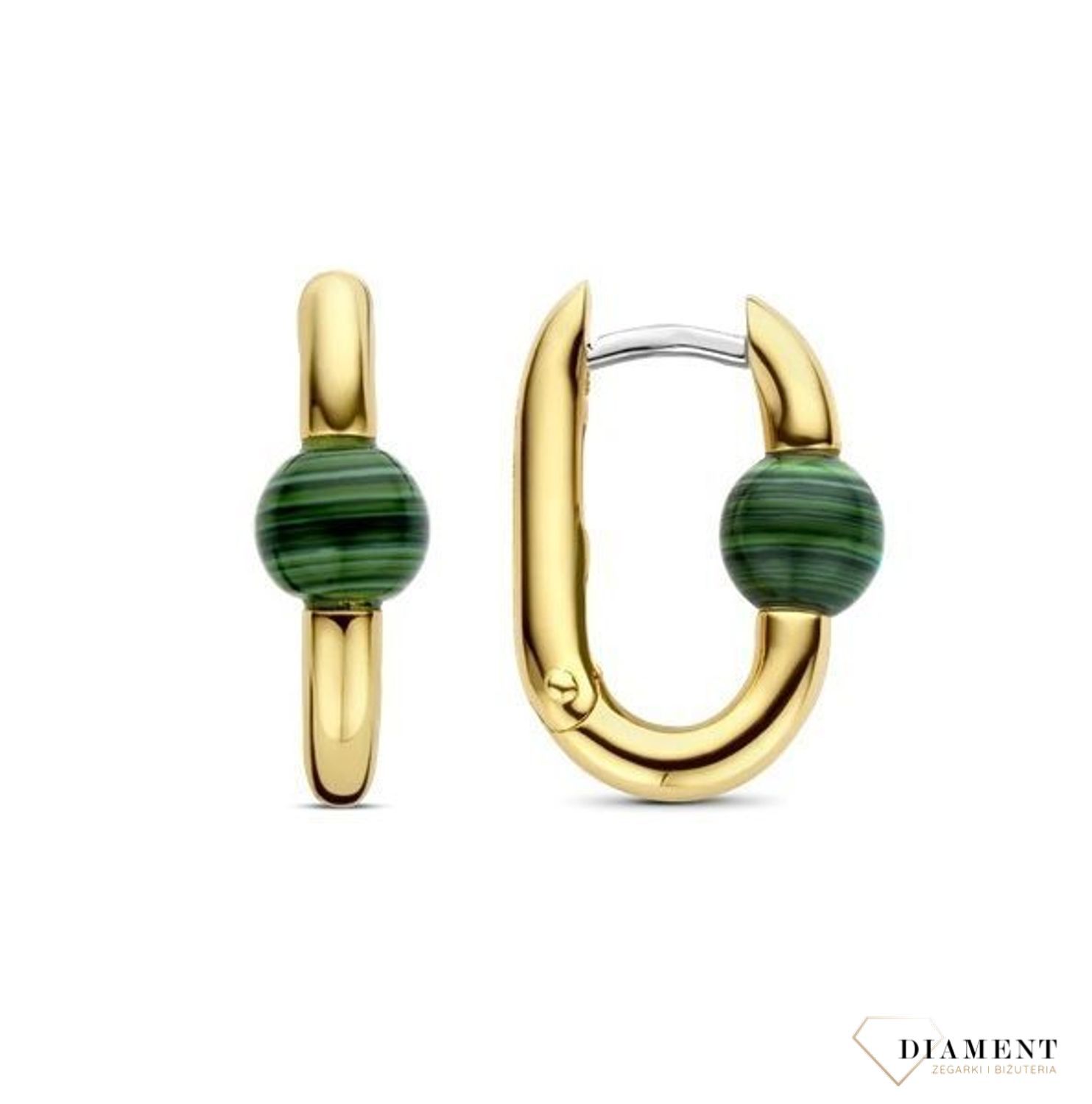 Kolczyki srebrne pokryte złotem Ti Sento Milano z malachitem 7914MAz (2).jpg