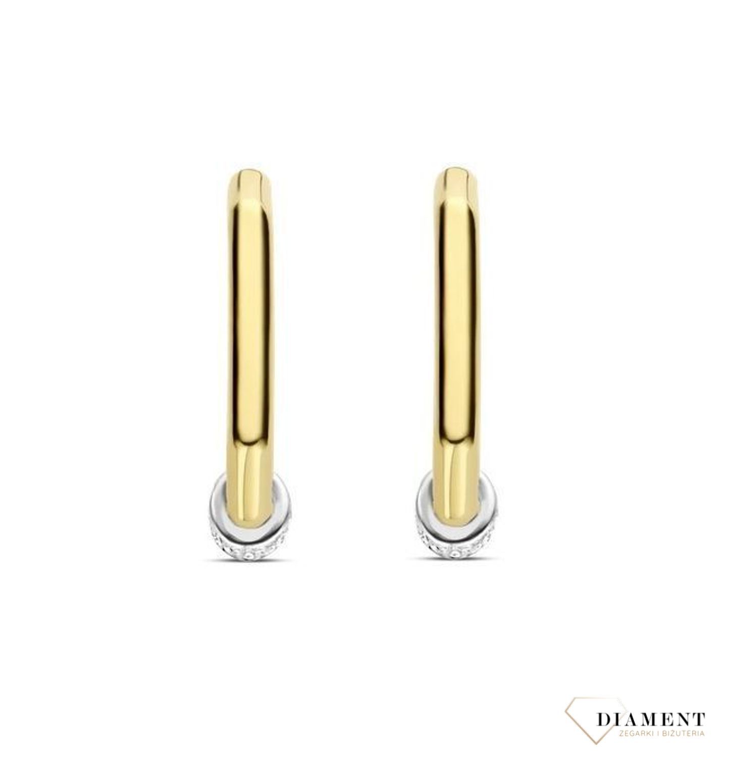 Kolczyki srebrne pokryte złotem Ti Sento Milano ozdobione cyrkonią 7919ZY. Urzekające kolczyki ze srebra pokrytego złotem w kształcie prostokąta. Kolczyki marki Ti Sento idealne dla kobiet, które kochają kl.jpg