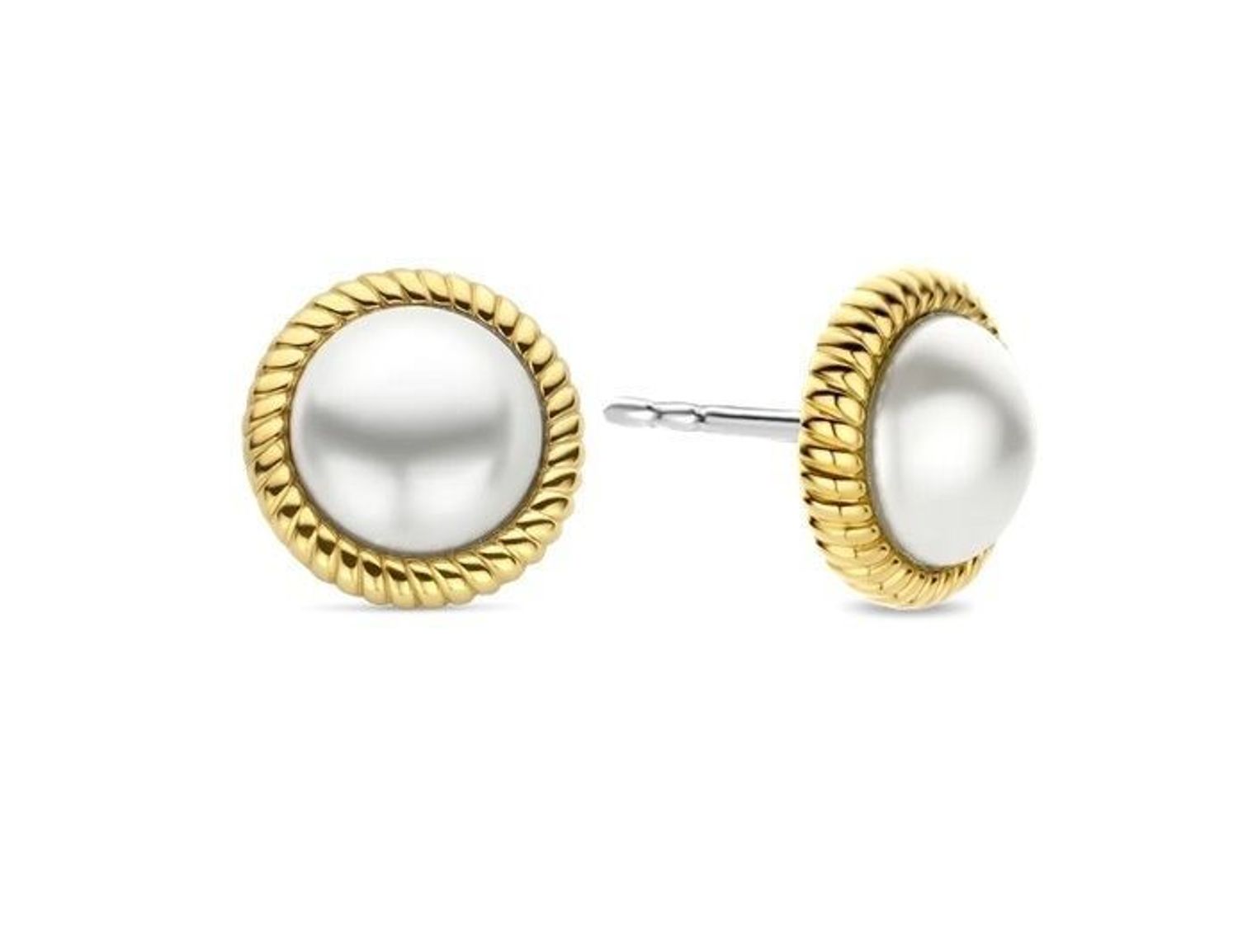 Srebrne kolczyki wkrętki Ti Sento pozłacane z perłą 7923YP. Kolczyki zostały wykonane z najwyższej jakości srebra próby 925. Wzór kolczyków, który jest uniwersalny przez swoją formę. Kolczyki z perłą. Jest to świet.jpg