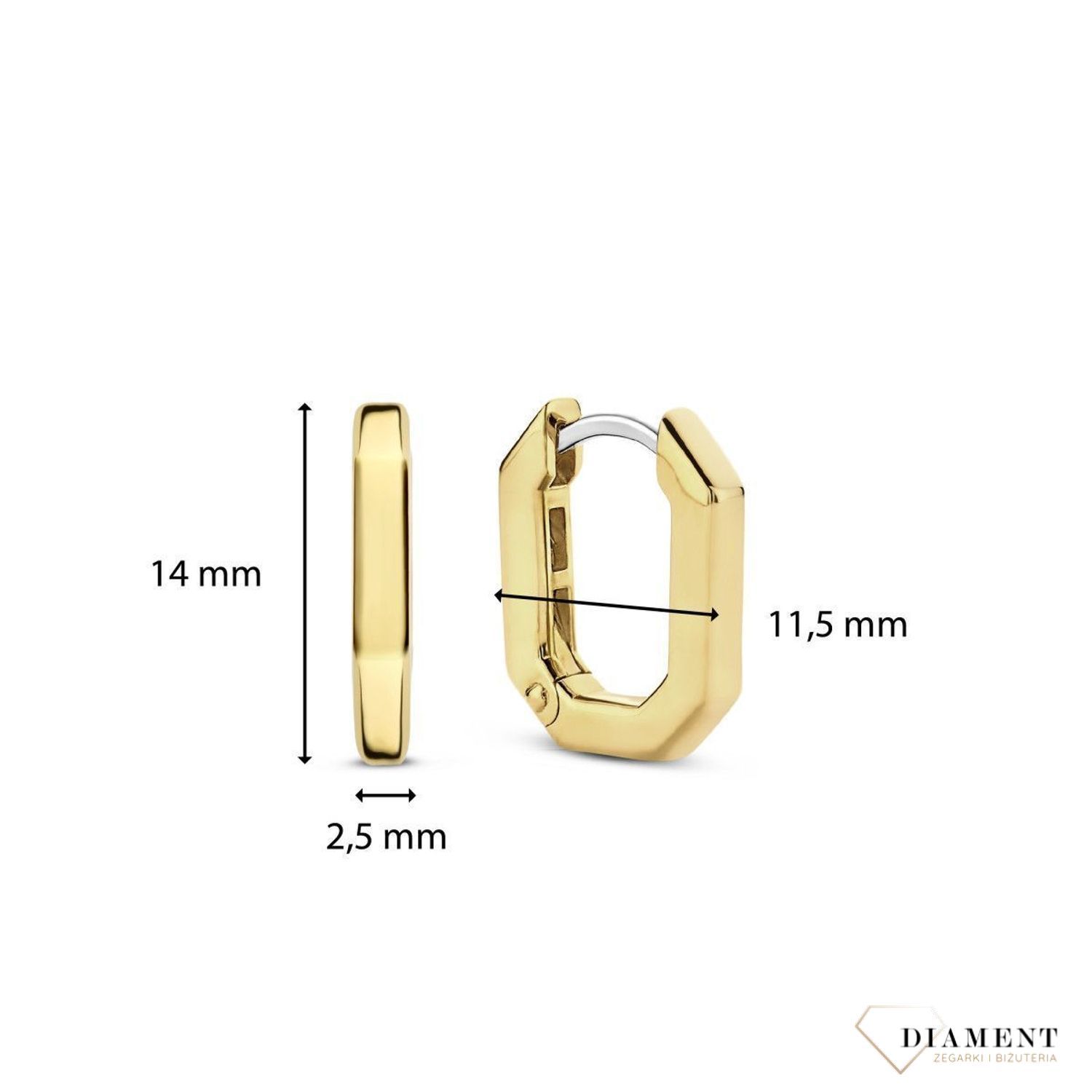 Kolczyki srebrne pokryte złotem TI SENTO Milano geometryczne koła  7929SY Urzekające kolczyki ze srebra pokrytego złotem w kształcie kółeczka. Kolczyki marki Ti Sento idealne dla kobiet, które kochają klasyczną biżuterię z n.jpg