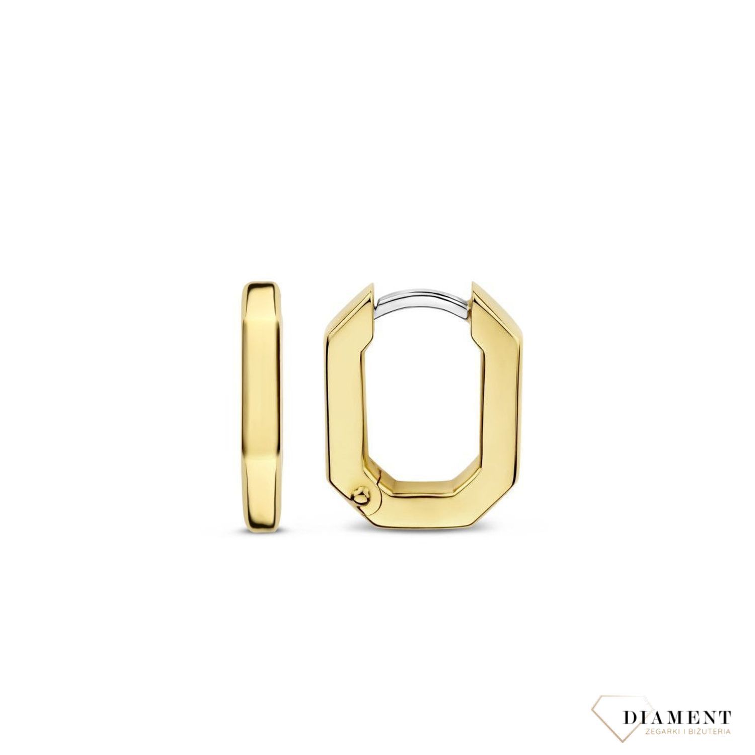 Kolczyki srebrne pokryte złotem TI SENTO Milano geometryczne koła  7929SY Urzekające kolczyki ze srebra pokrytego złotem w kształcie kółeczka. Kolczyki marki Ti Sento idealne dla kobiet, które kochają klasyczną biżuterię z n.jpg