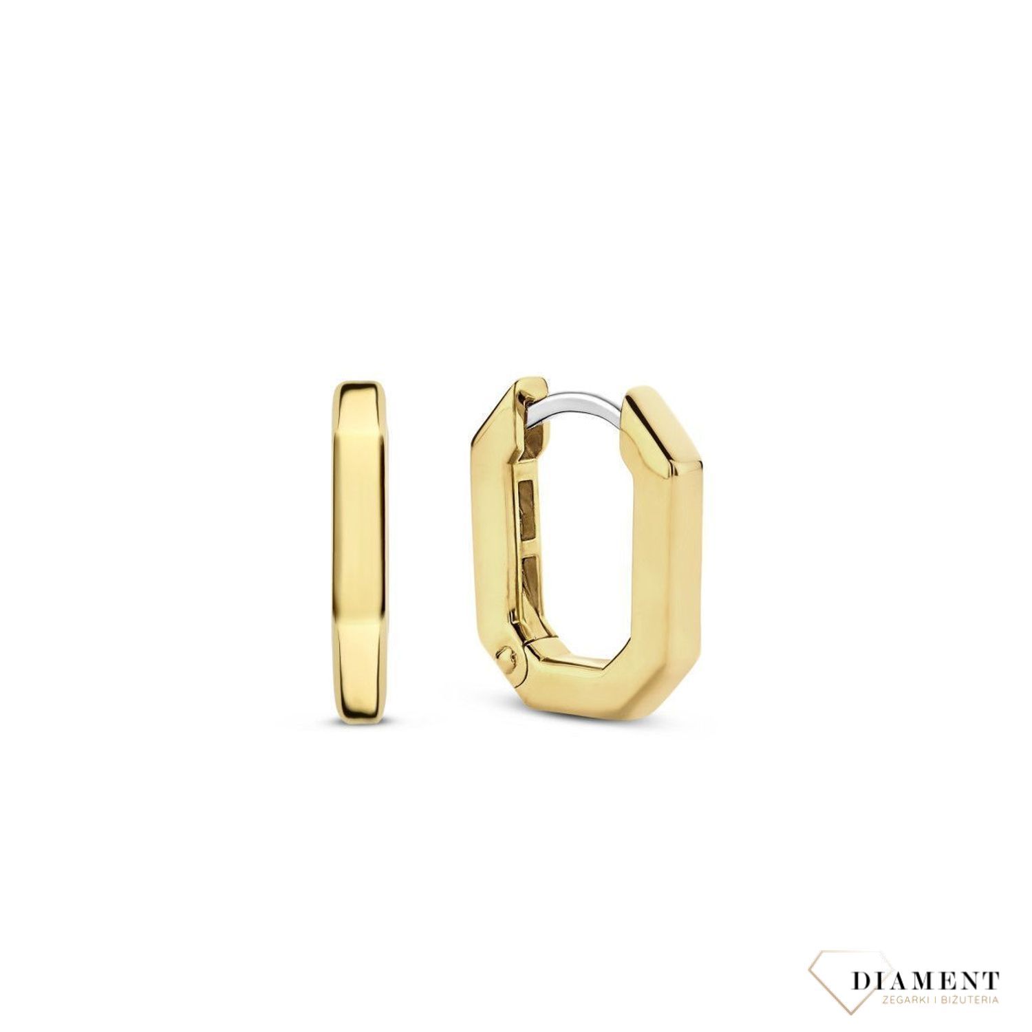 Kolczyki srebrne pokryte złotem TI SENTO Milano geometryczne koła  7929SY Urzekające kolczyki ze srebra pokrytego złotem w kształcie kółeczka. Kolczyki marki Ti Sento idealne dla kobiet, które kochają klasyczną biżuterię z n.jpg