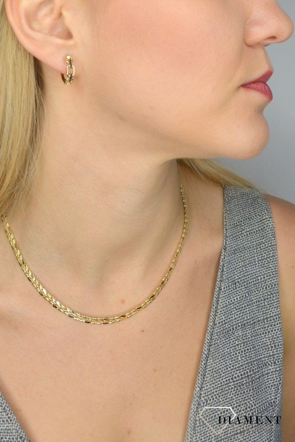 Kolczyki złote koła DIAMENT pancerka, czarne diamenty 0,11ct E79465Y Kolczyki złote z brylantami 79465E002-G1Q2.jpg