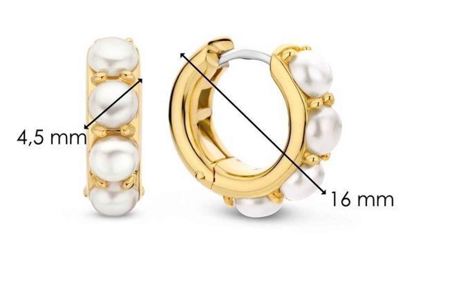 Kolczyki srebrne TI SENTO pozłacane kółeczka z perłami 7962YP. Kolczyki srebrne Ti Sento. Kolczyki srebrne z perłami. Kolczyki srebrne pokryte złotem na prezent dla kobiety. Srebrne kolczyki Ti Sento pozłacane kółeczka.  (2).jpg