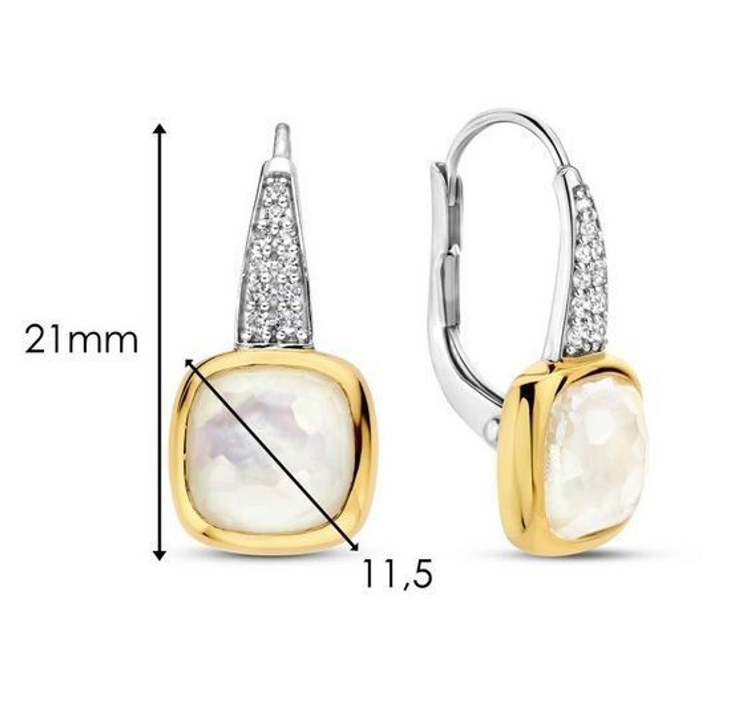 Kolczyki srebrne pozłacane TI SENTO z masą perłową 7969MW (2).jpg