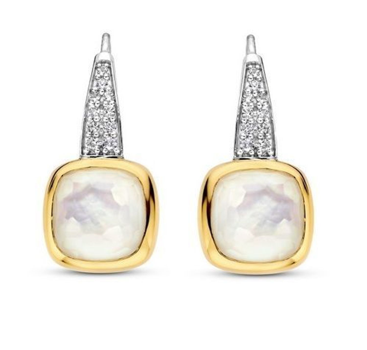 Kolczyki srebrne pozłacane TI SENTO z masą perłową 7969MW (2).jpg