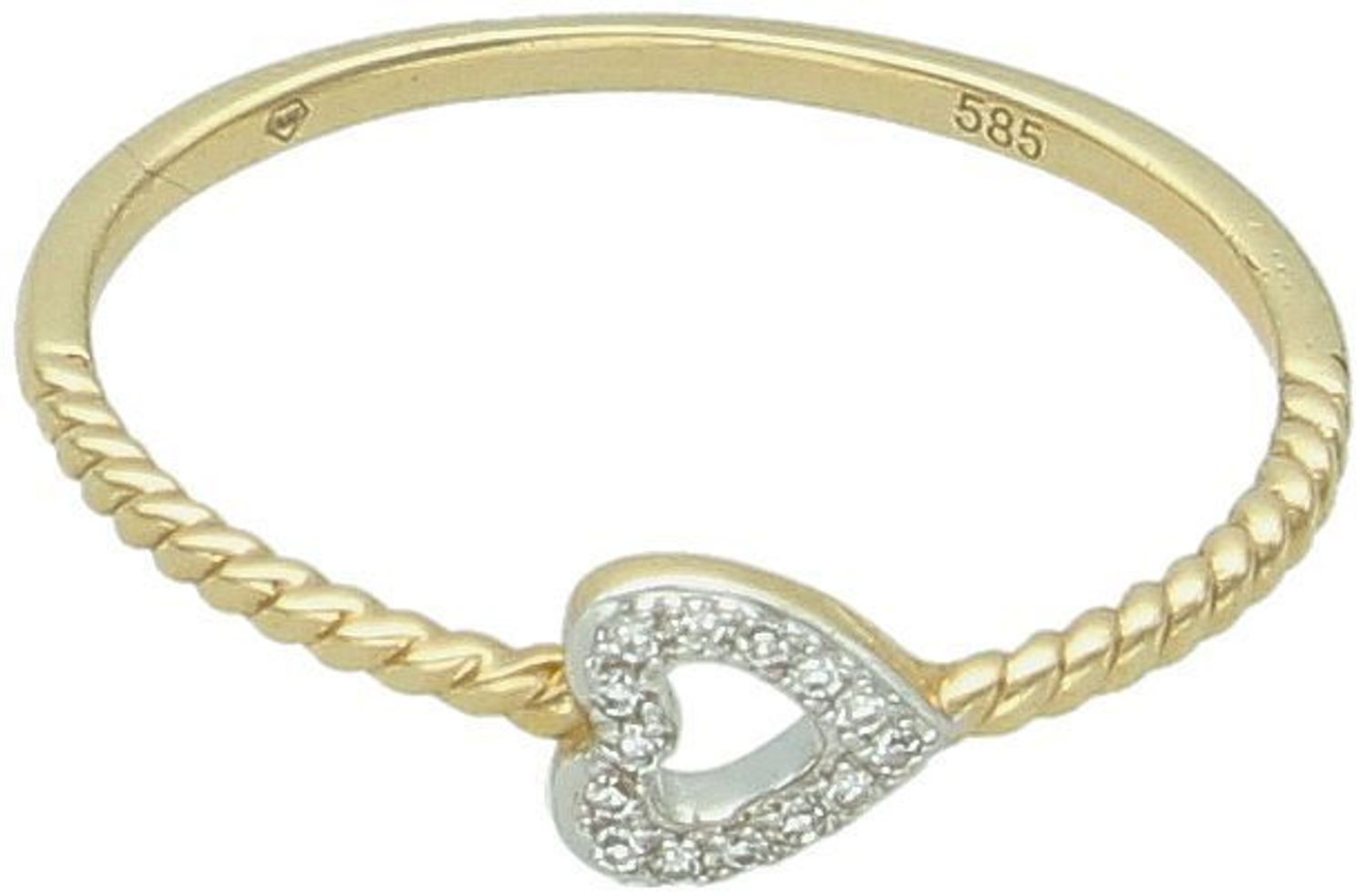 Pierścionek złoty DIAMENT 585, serce, diamenty R60117Y Pierścionek złoty DIAMENT 585, złoto z diamentem TEN JEDYNY 0800017716. Pierścionek z brylantami o  wielkości 0,03 ct,14 sztuk o barwie H o.jpg