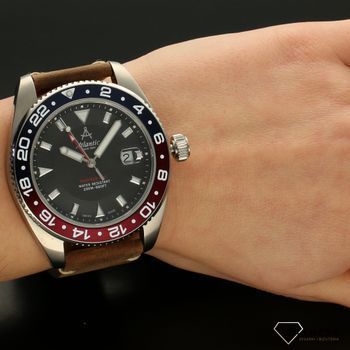 Zegarek męski Atlantic Mariner GMT 80570.41.61 na brązowym pasku. Elegancki męski zegarek marki Atlantic wyposażony w kwarcowy mechanizm (1).jpg