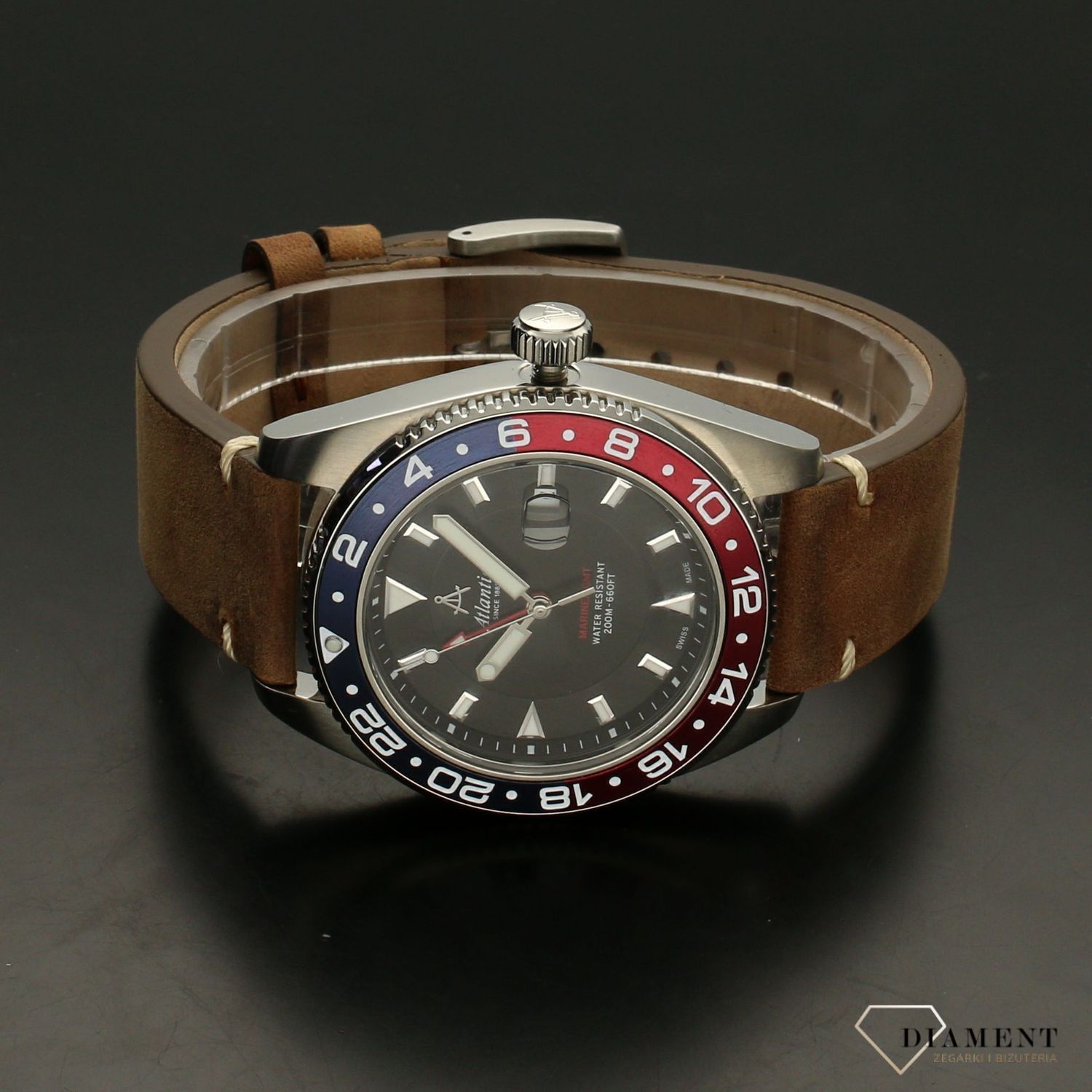 Zegarek męski Atlantic Mariner GMT 80570.41.61 na brązowym pasku.jpg