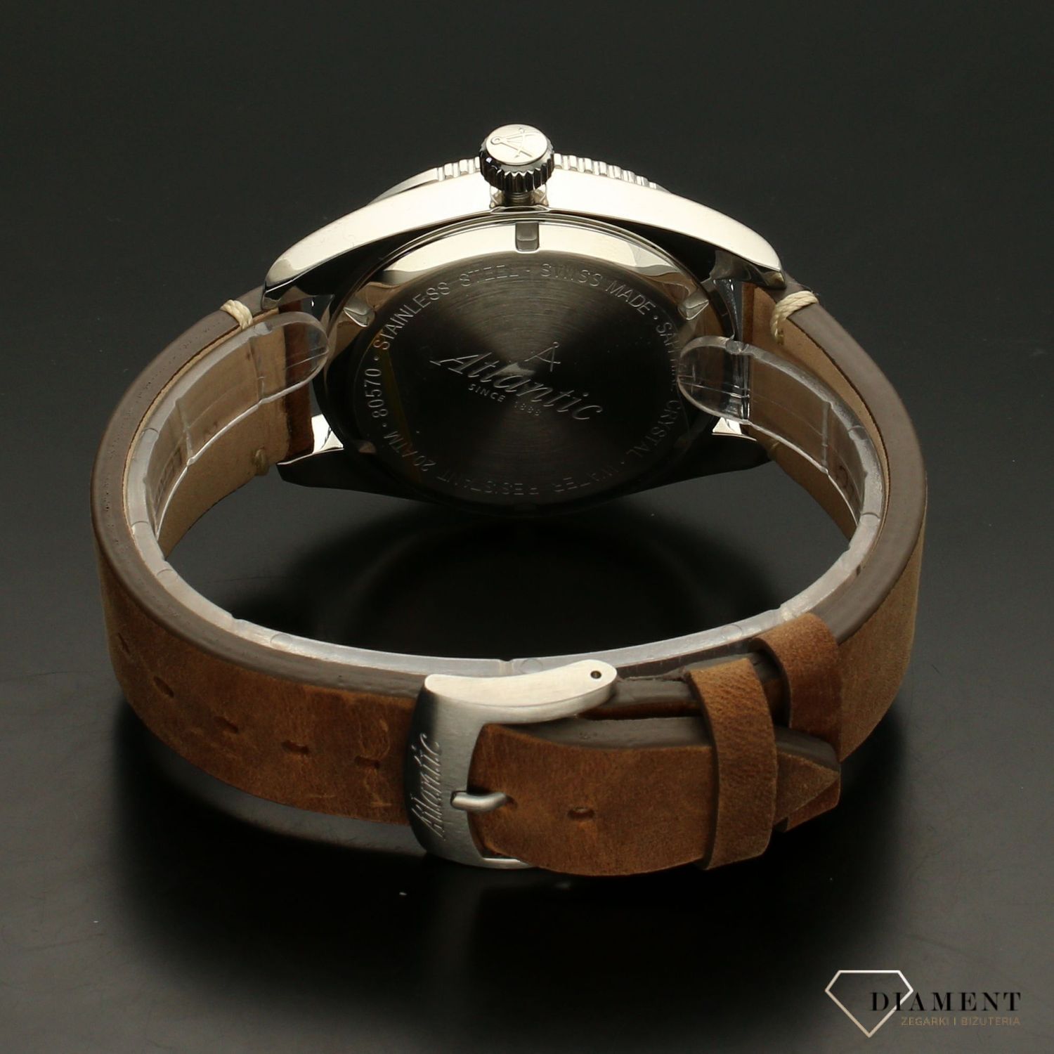 Zegarek męski Atlantic Mariner GMT 80570.41.61 na brązowym pasku.jpg