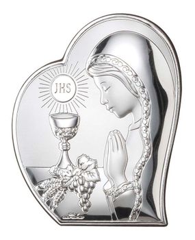 Obrazek srebrny I Komunia Święta w sercu kształcie serca dla dziewczynki 811221L.jpg