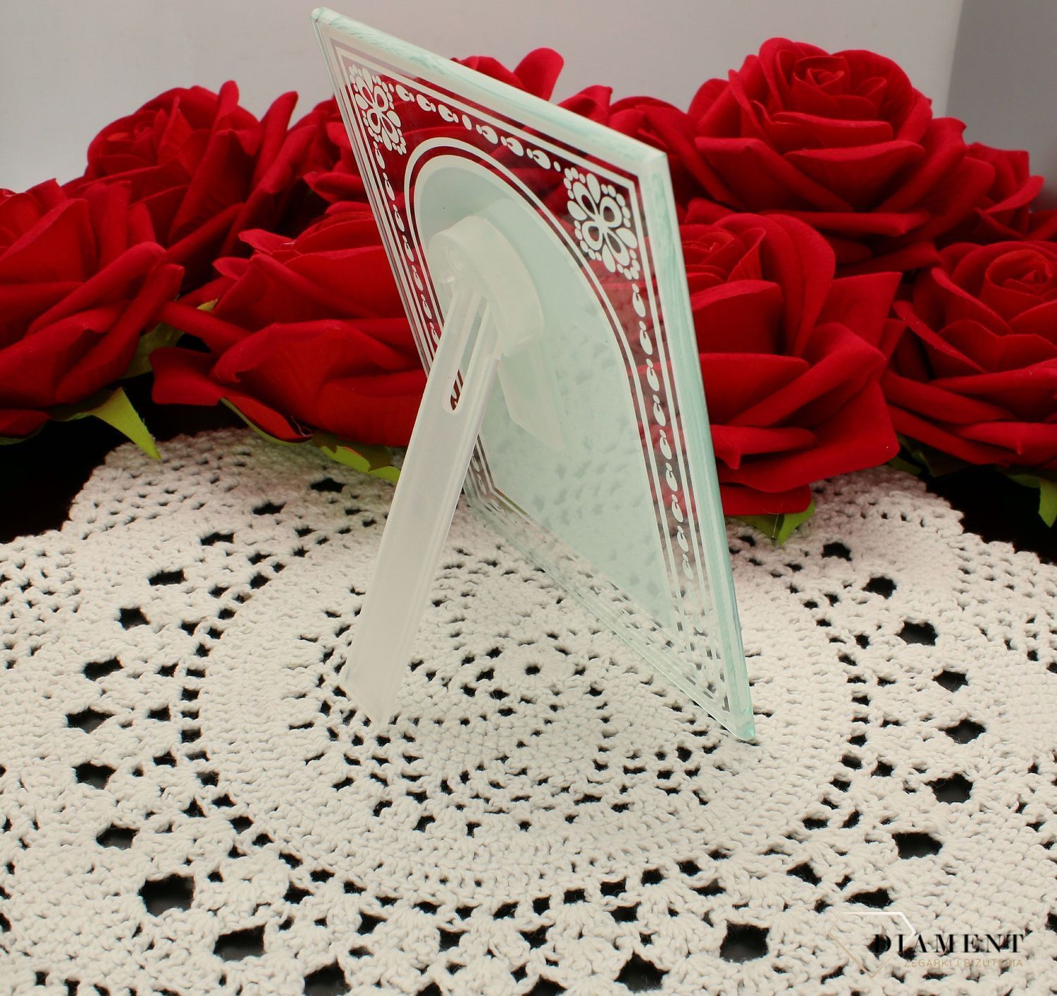 Obrazek srebrny na szkle Pierwsza Komunia Święta z aniołem 81218.1. Obrazek srebrny na komunie. Prezent na komunie dla chłopca. (3).jpg