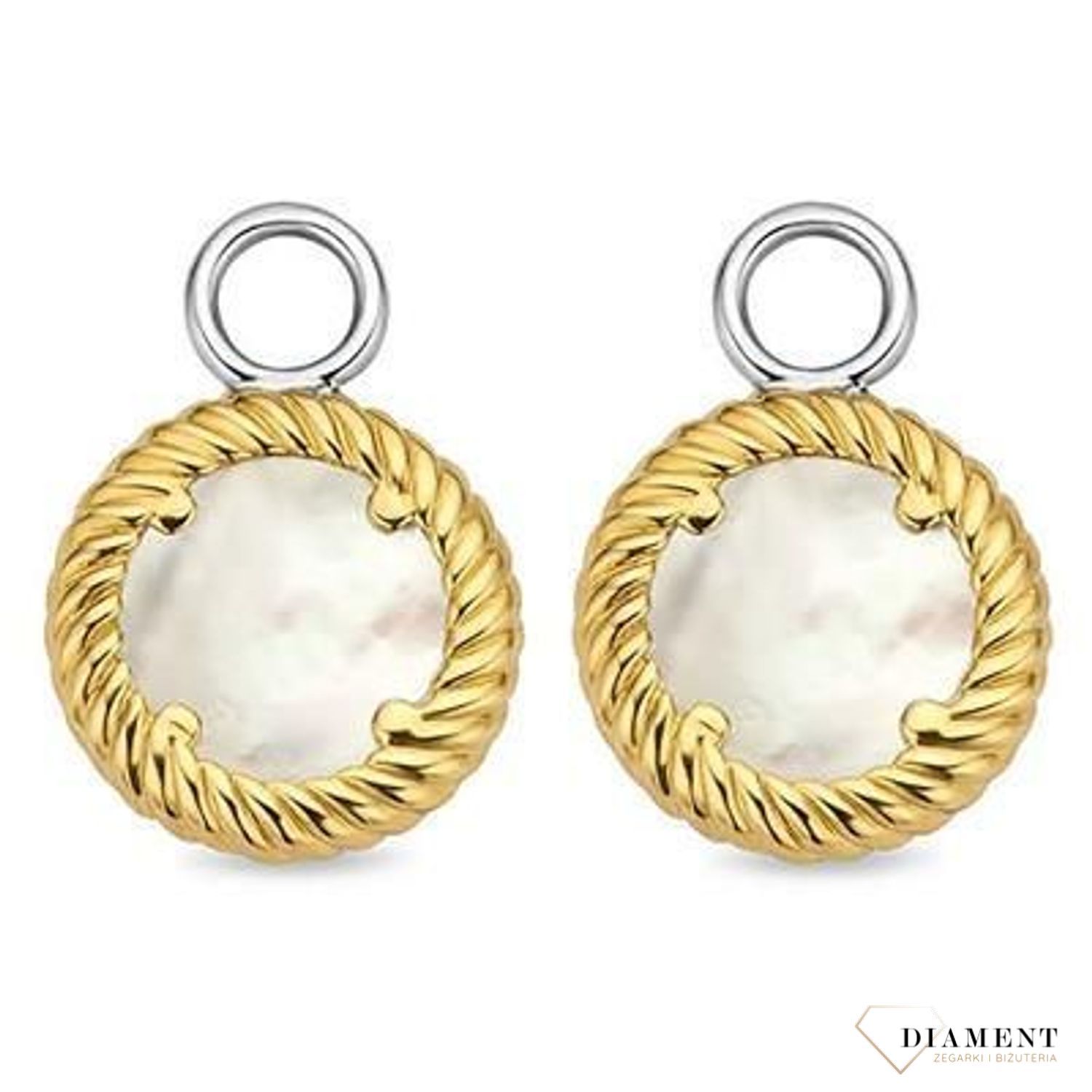 Srebrna zawieszka do kolczyków TI SENTO kółka z masą perłową 9218MWcc.jpg