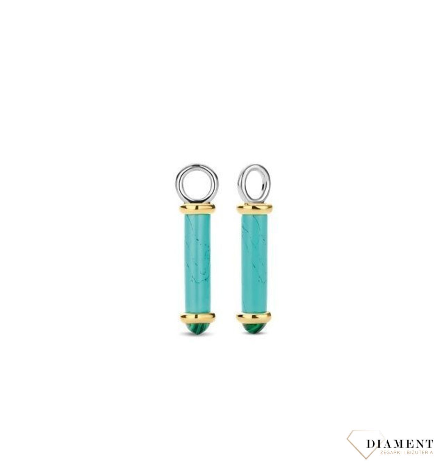 Srebrna zawieszka do kolczyków TI SENTO kapsuły turkus, malachit 9234TQ (2).jpg